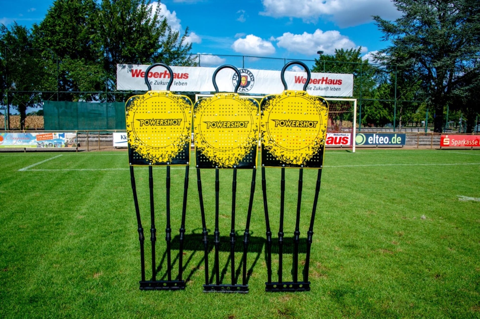 Powershot Freistoßmauer - 3er-Set Trainingsdummy - Zusammenklappbar - machsport – Bild 