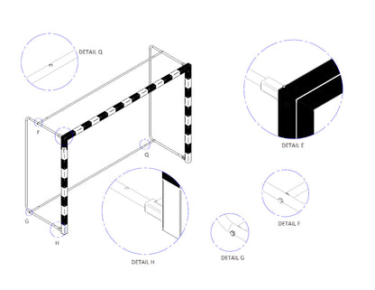 Powershot Umklappbares Handballtor - transportabel - Aluminium - machsport