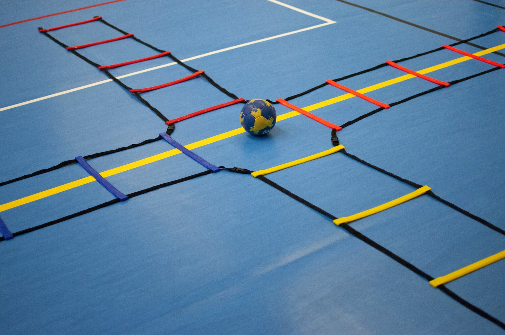 Powershot Kreuz-Koordinationsleiter - flach 4x2 m - machsport – Bild 