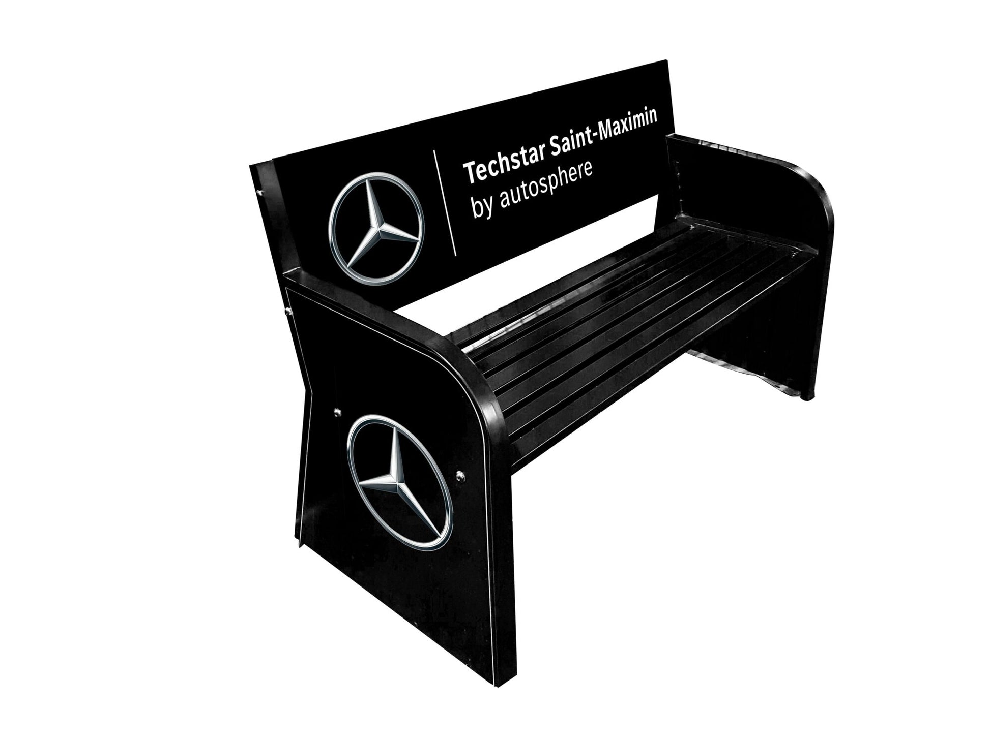 Powershot Sitzbank aus Stahl  - personalisierbar - schwarz - machsport – Bild 