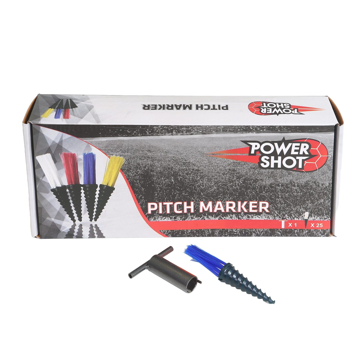 Powershot PITCHMARKER Markierungshilfe - 25er Set + Eintriebshilfe - machsport