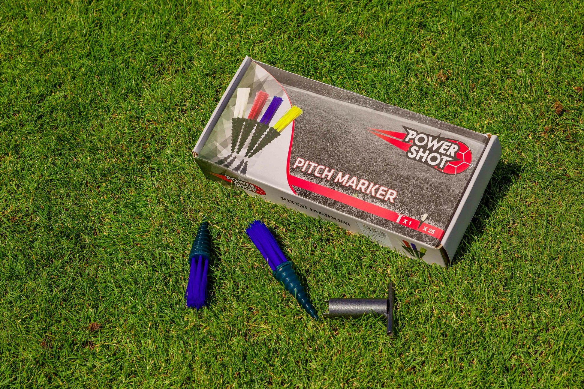 Powershot PITCHMARKER Markierungshilfe - 25er Set + Eintriebshilfe - machsport – Bild 