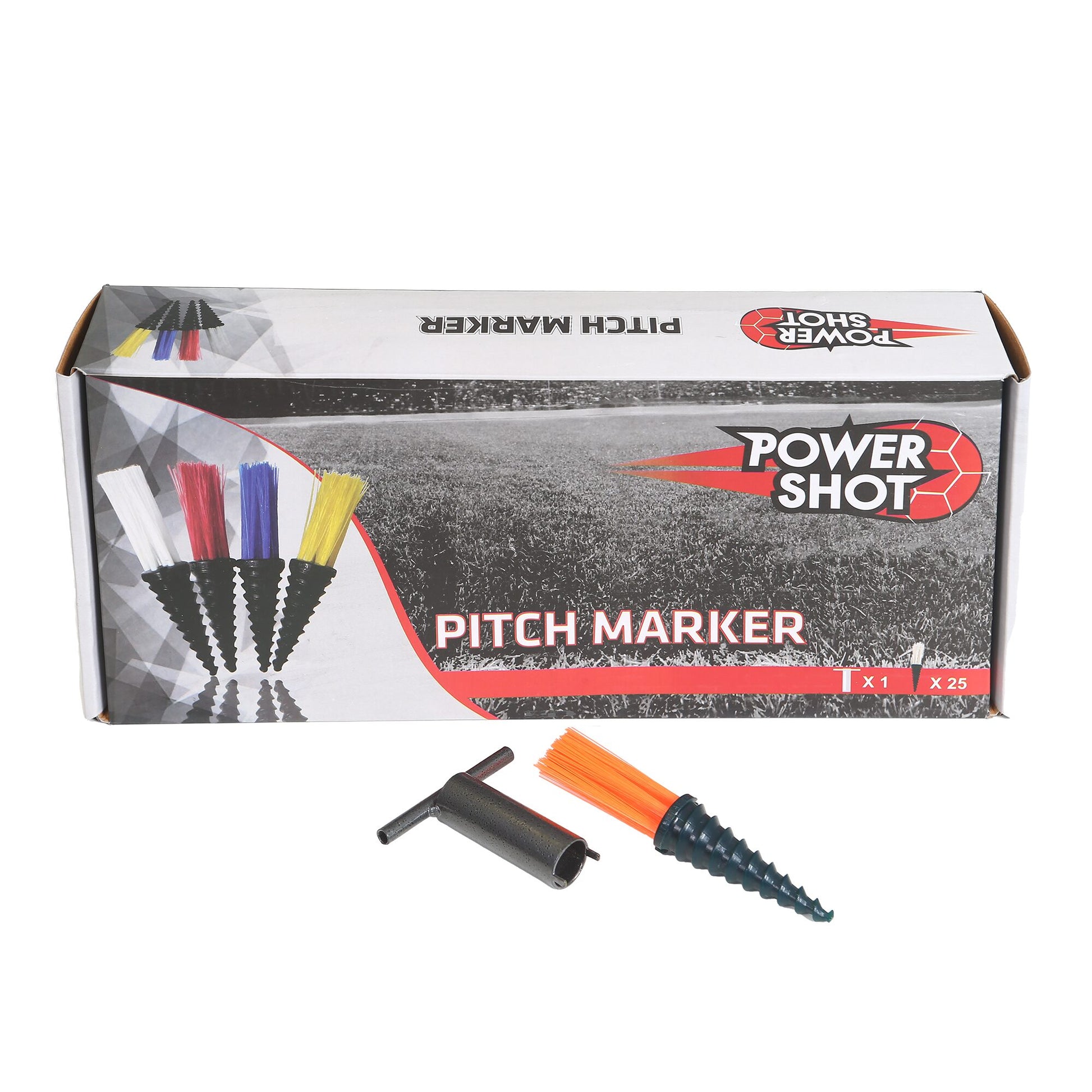 Powershot PITCHMARKER Markierungshilfe - 25er Set + Eintriebshilfe - machsport – Bild 