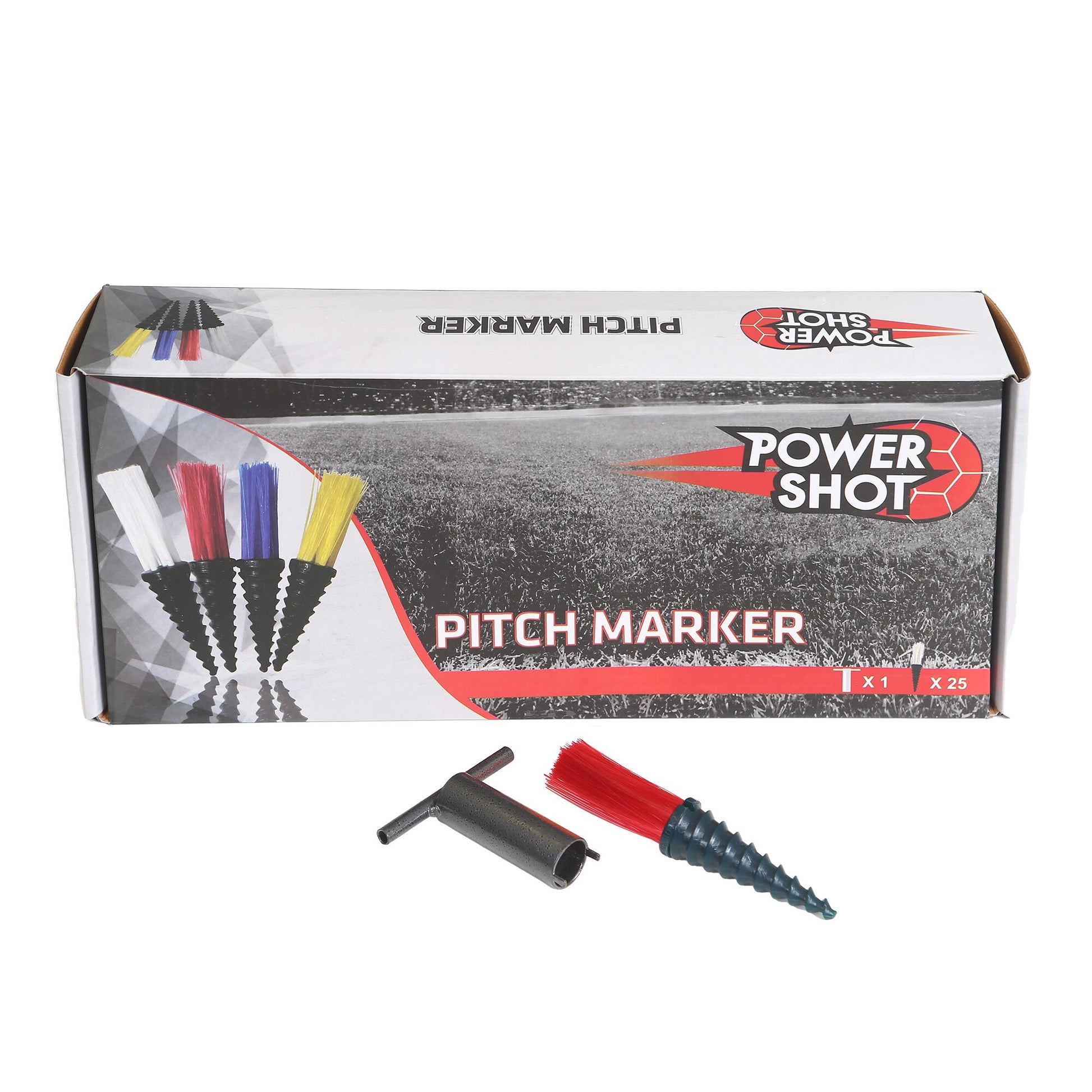 Powershot PITCHMARKER Markierungshilfe - 25er Set + Eintriebshilfe - machsport – Bild 