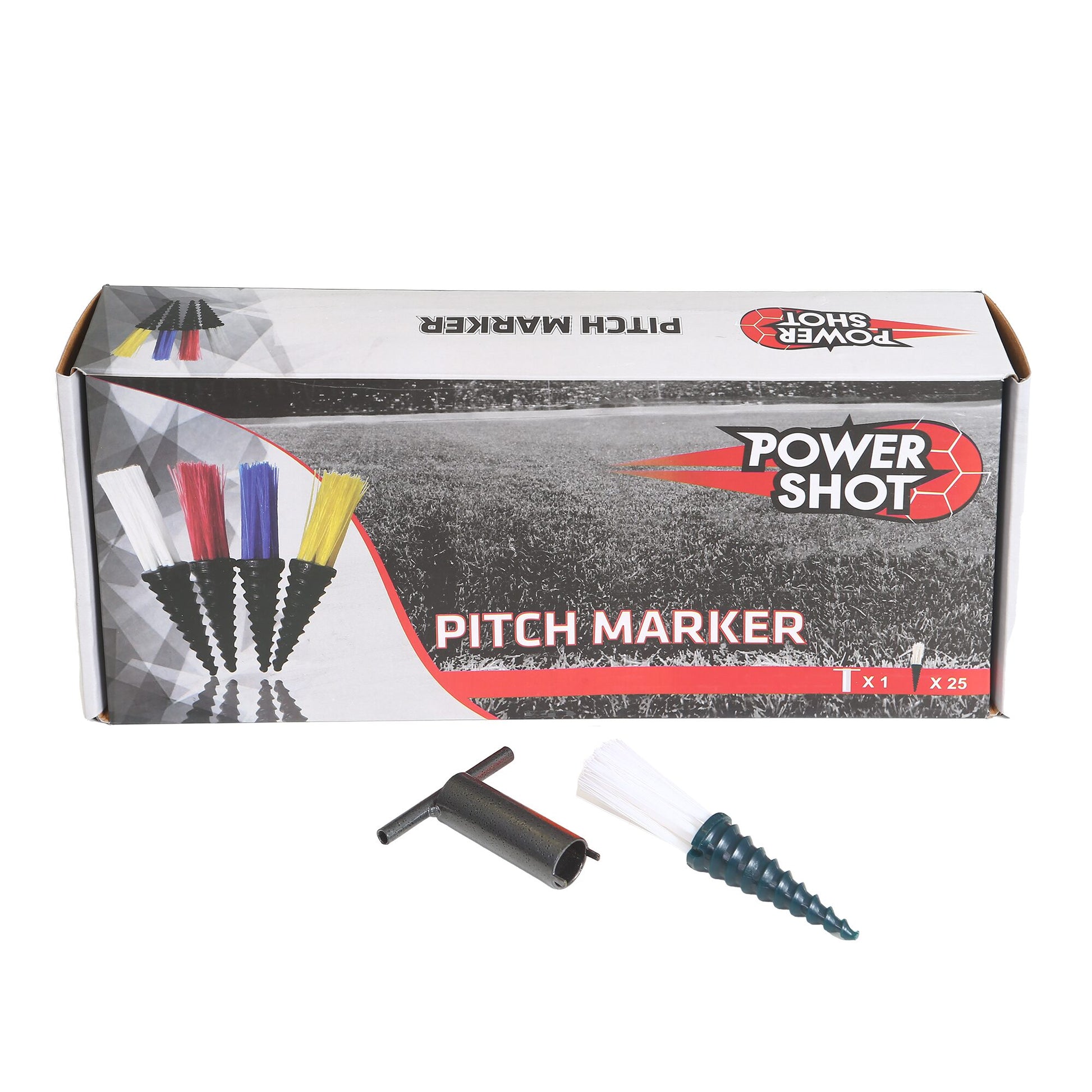 Powershot PITCHMARKER Markierungshilfe - 25er Set + Eintriebshilfe - machsport – Bild 