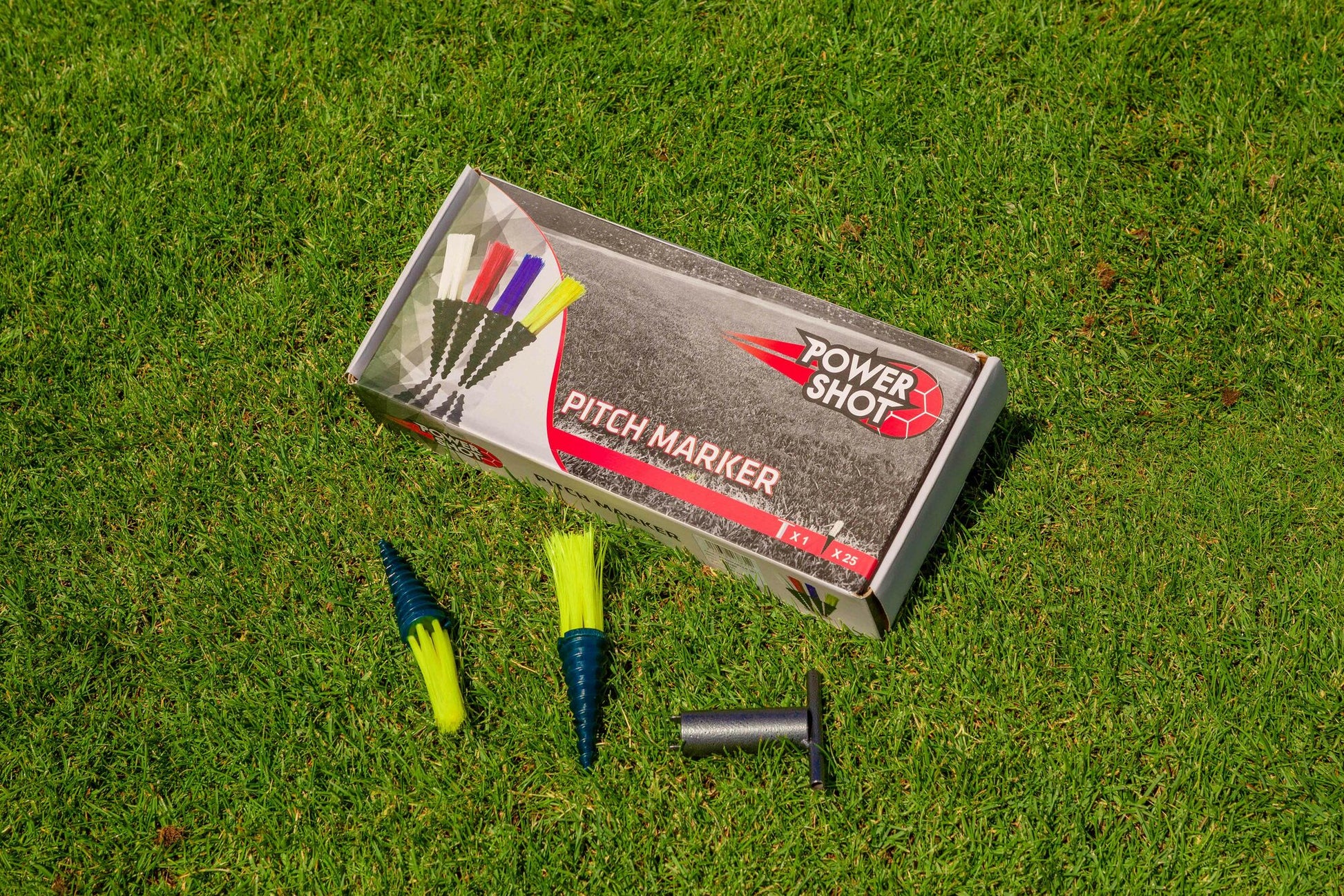 Powershot PITCHMARKER Markierungshilfe - 25er Set + Eintriebshilfe - machsport – Bild 