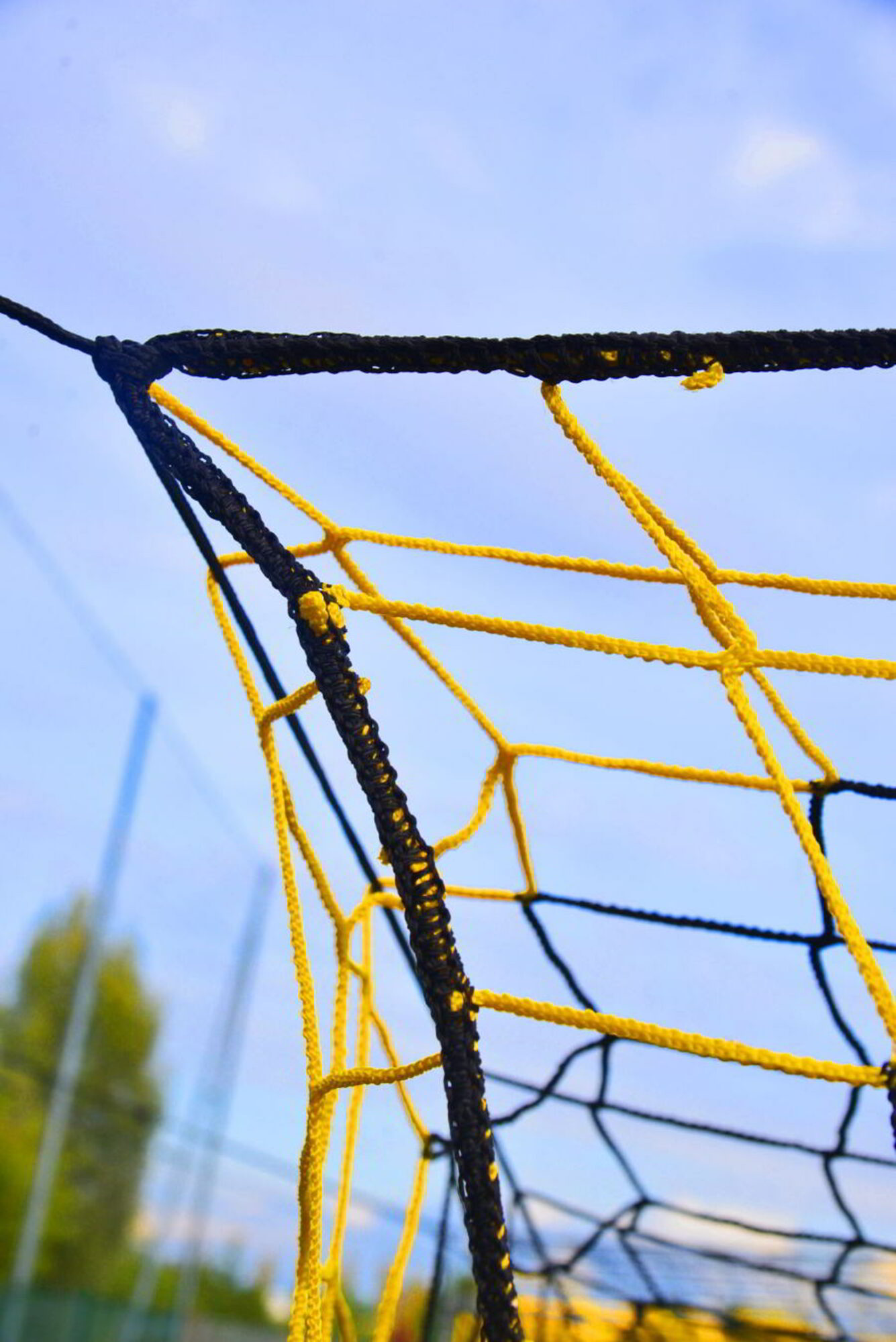 Powershot Fußballnetz - 11er Tor - Europäisch - 4mm Schwarz/Gelb - machsport