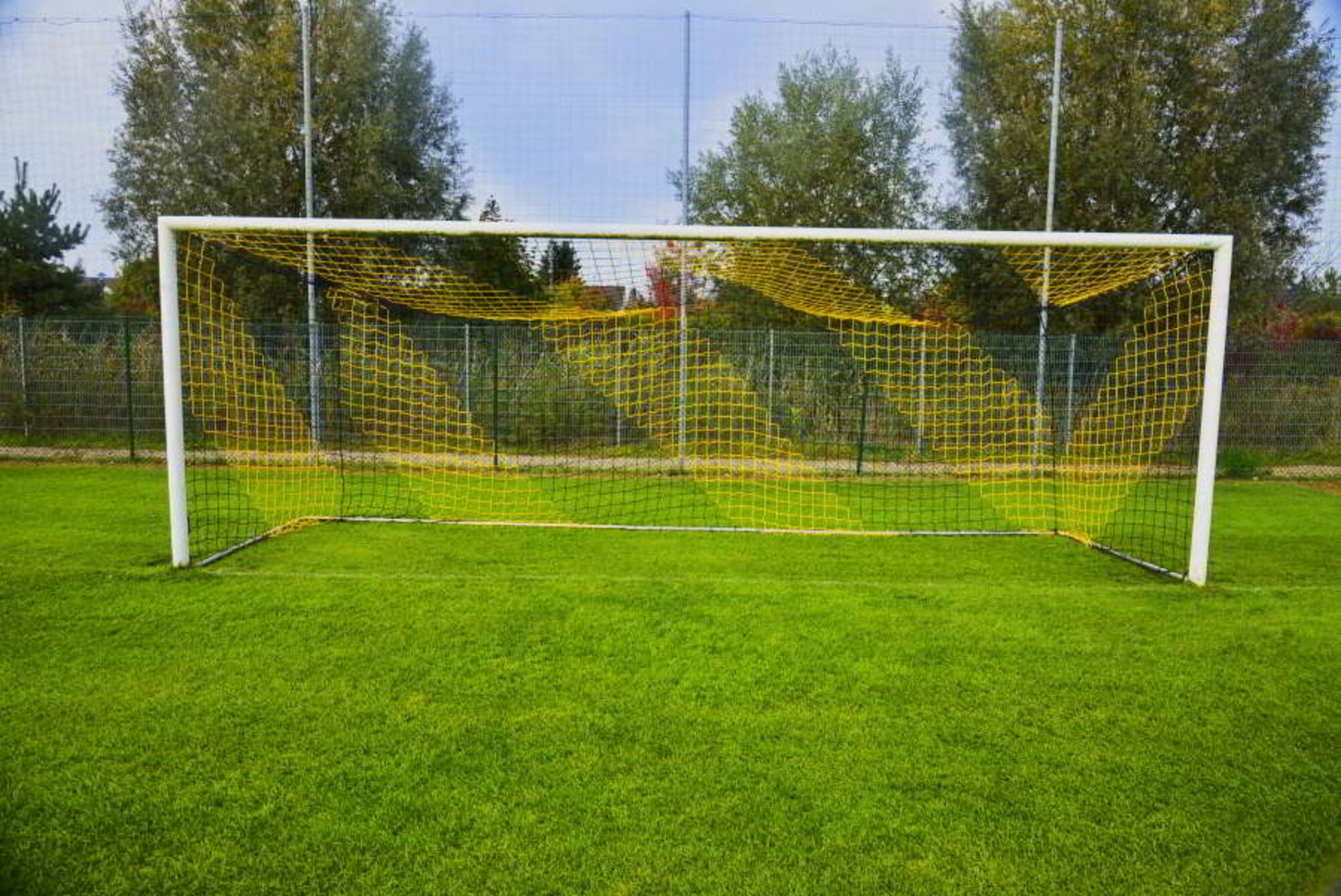 Powershot Fußballnetz - 11er Tor - Europäisch - 4mm Schwarz/Gelb - machsport – Bild 
