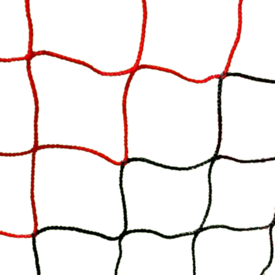 Powershot Fußballnetz - 11er Tor - Europäisch - 4mm Schwarz/Rot - machsport