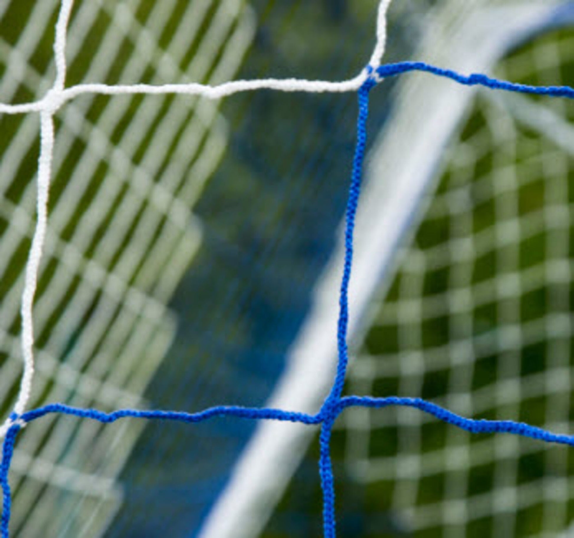 Powershot Fußballnetz - 11er Tor - Europäisch - 4mm Weiß/Blau - machsport – Bild 