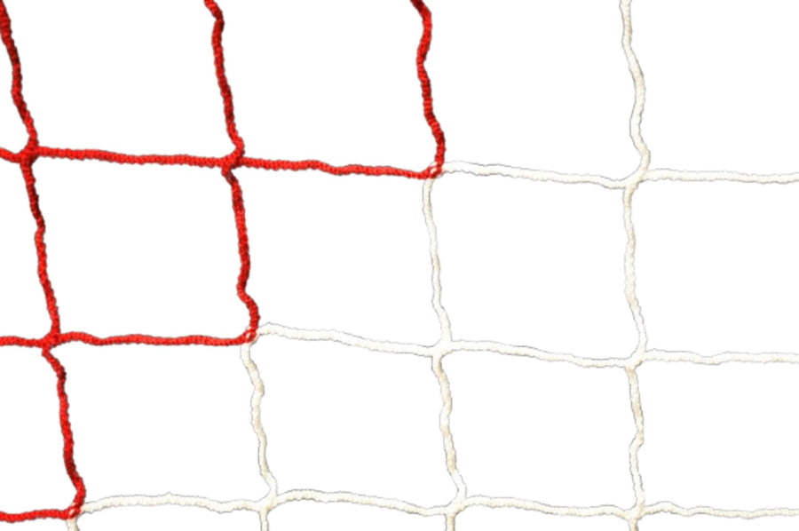 Powershot Fußballnetz - 11er Tor - Europäisch - 4mm Weiß/Rot - machsport