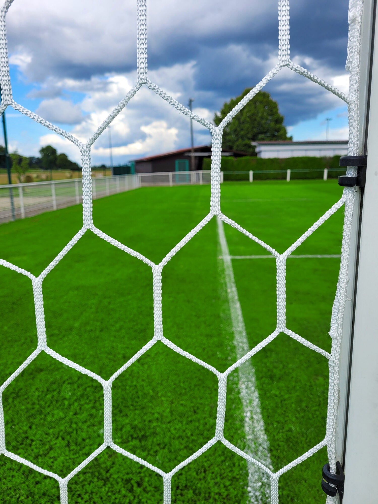 Powershot Fußballnetz - 11er Tor - Wabenförmig - 4mm Weiß - machsport – Bild 
