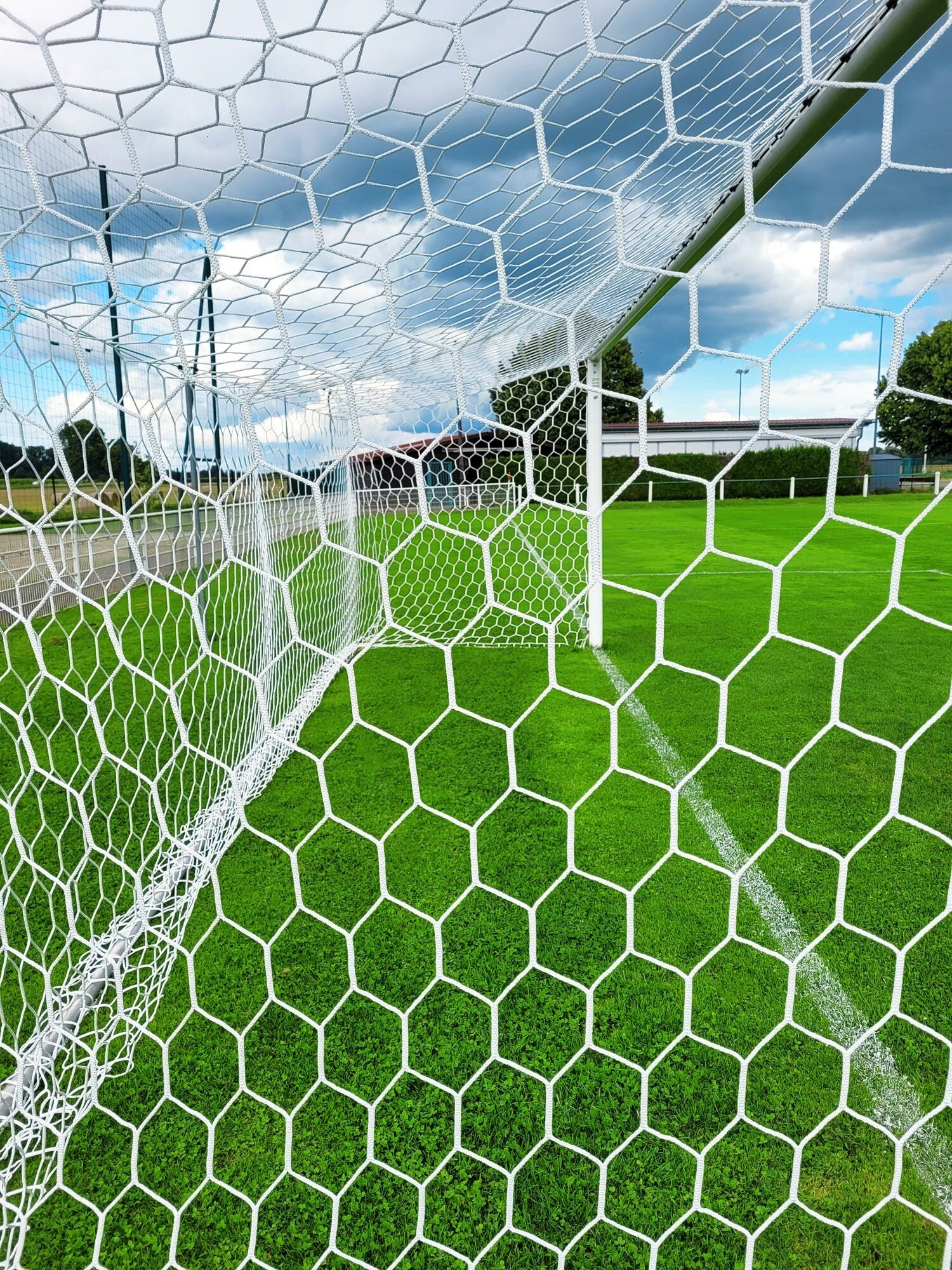 Powershot Fußballnetz - 11er Tor - Wabenförmig - 4mm Weiß - machsport – Bild 