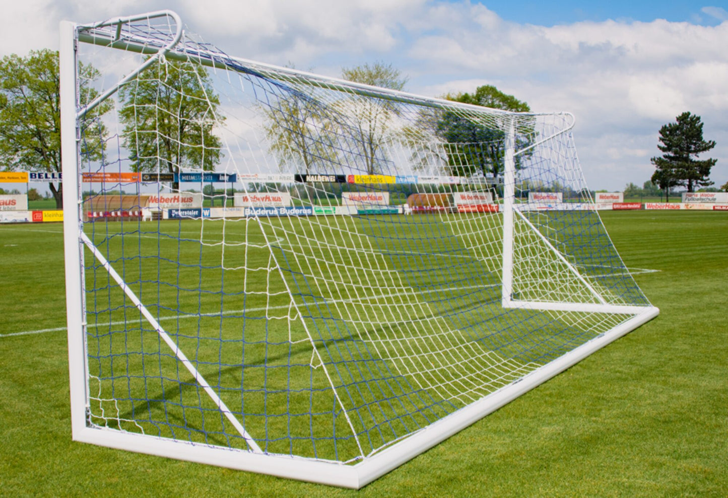 Powershot Fußballnetz 5 x 2 m Blau/Weiß - machsport