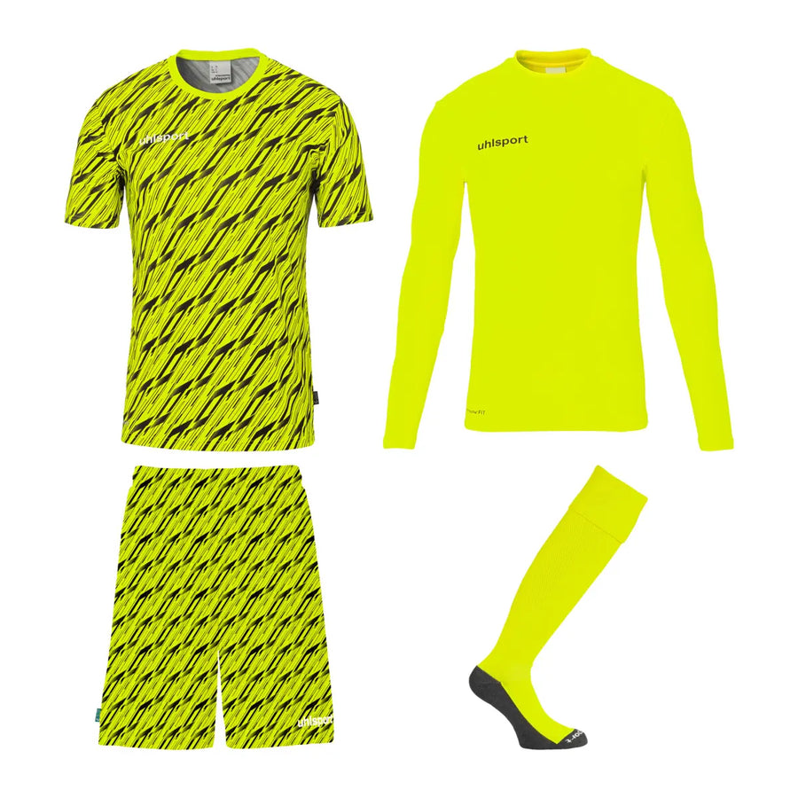 Uhlsport Kindertorwartset Progressive, Torwarttrikot und Shorts für Kinder mit Smartbreathe Lite - machsport