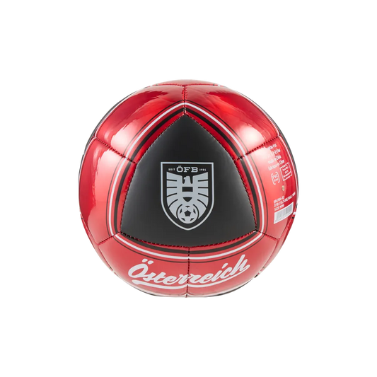 ÖFB Culture Ball Mini – Rückansicht – Black-Burnt Red / 1