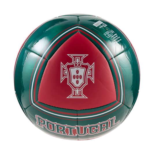 Portugal Fußball FPF Culture, Trainingsball Größe 5 mit TPU Oberfläche für Freizeit und Training – Rückansicht – rot/grün / 5