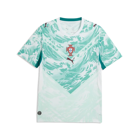 Portugal Herrenfußballshirt FPF Away Jersey Replica – weiß/mint / S