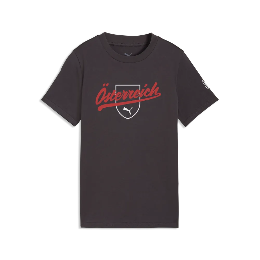 ÖFB Kinderfußballshirt Ftbl Culture Tee, Freizeitshirt für Kinder mit Baumwollmix und Team Branding, schwarz - machsport – Bild 