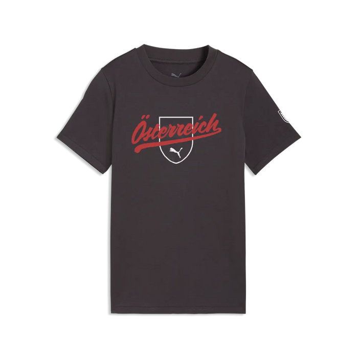 ÖFB Kinderfußballshirt Ftbl Culture Tee, Freizeitshirt für Kinder mit Baumwollmix und Team Branding, schwarz