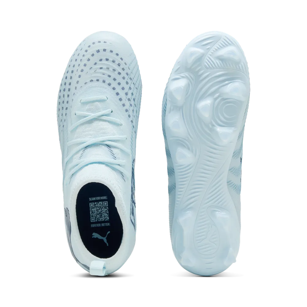 Puma Kinderfußballschuhe Future 9 Match FG/AG seitliche Ansicht für Rasen- und Kunstrasen, bequemes Design für Kinder.
