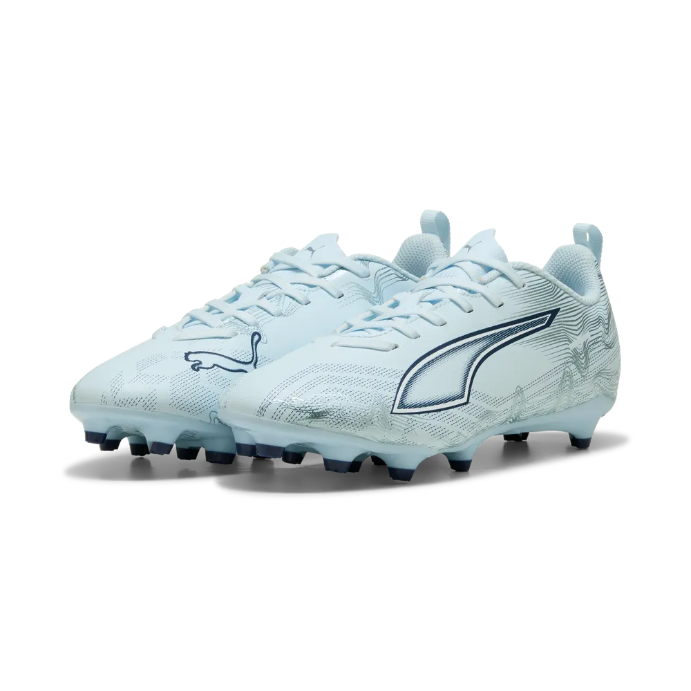 Puma Kinderfußballschuhe Ultra 6 Play FG/AG mit schwarzem Obermaterial und Schnürung, geeignet für Rasen und Kunstrasen. – Bild 