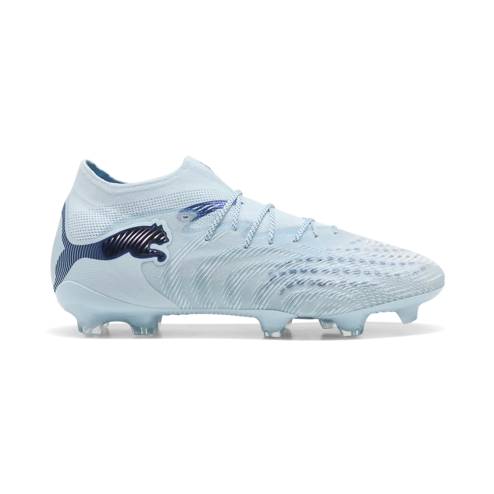 Puma Future 9 Ultimate FG Rasenfußballschuhe seitliche Ansicht mit hochwertigem Leder und flexibler Sohle für optimalen Grip.