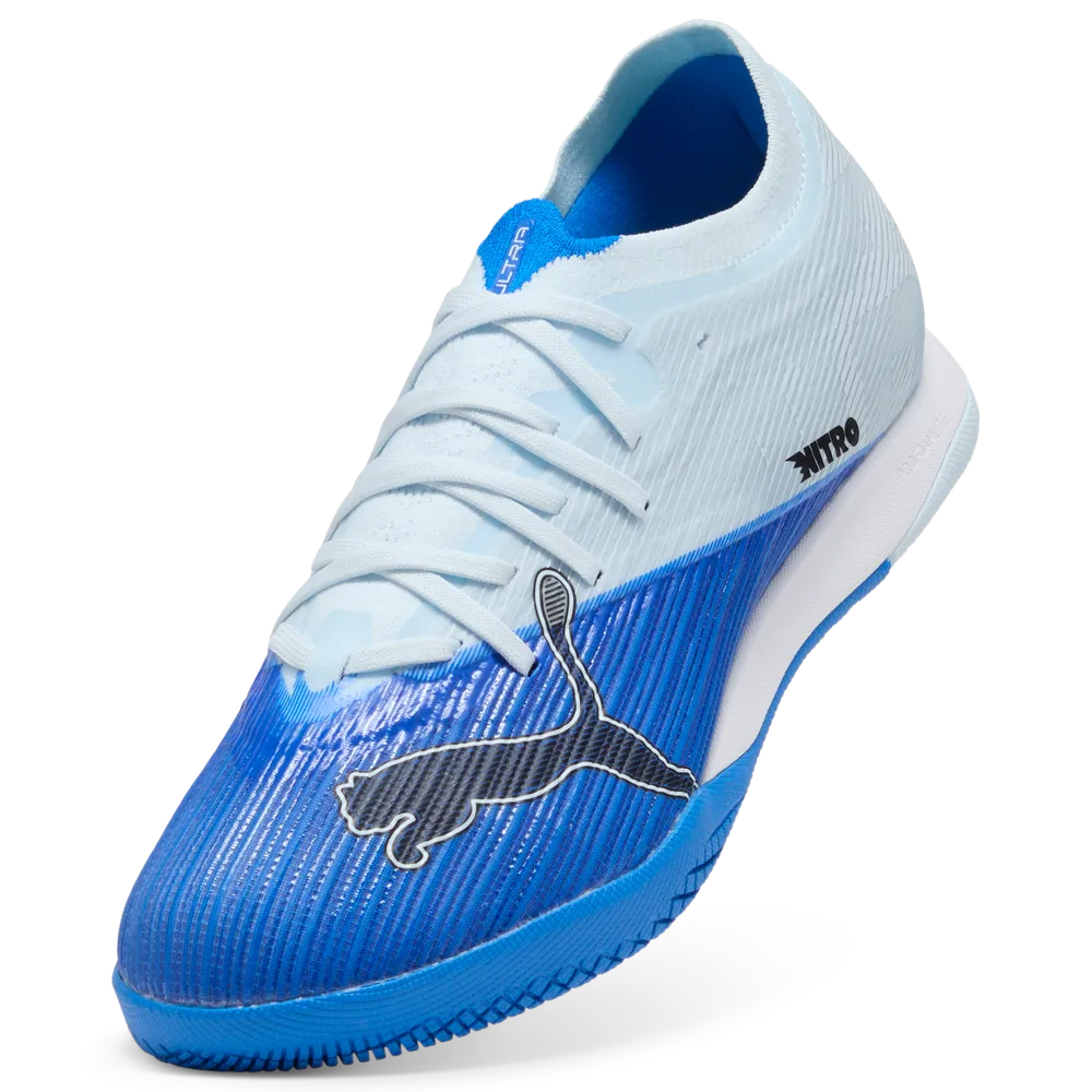 Puma Hallenfußballschuhe Ultra Nitro 7 Match IT, Ultra Blue-Icy Blue-PUMA Black-Lime Squeeze – Bild 
