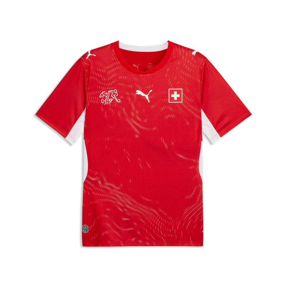 Schweiz Herrenfußballshirt SVF Home, Heimtrikot mit dryCELL und Pass-Design für Spiel und Fanmomente - machsport