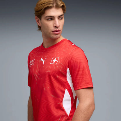 Schweiz Herrenfußballshirt SVF Home, Heimtrikot mit dryCELL und Pass-Design für Spiel und Fanmomente - machsport