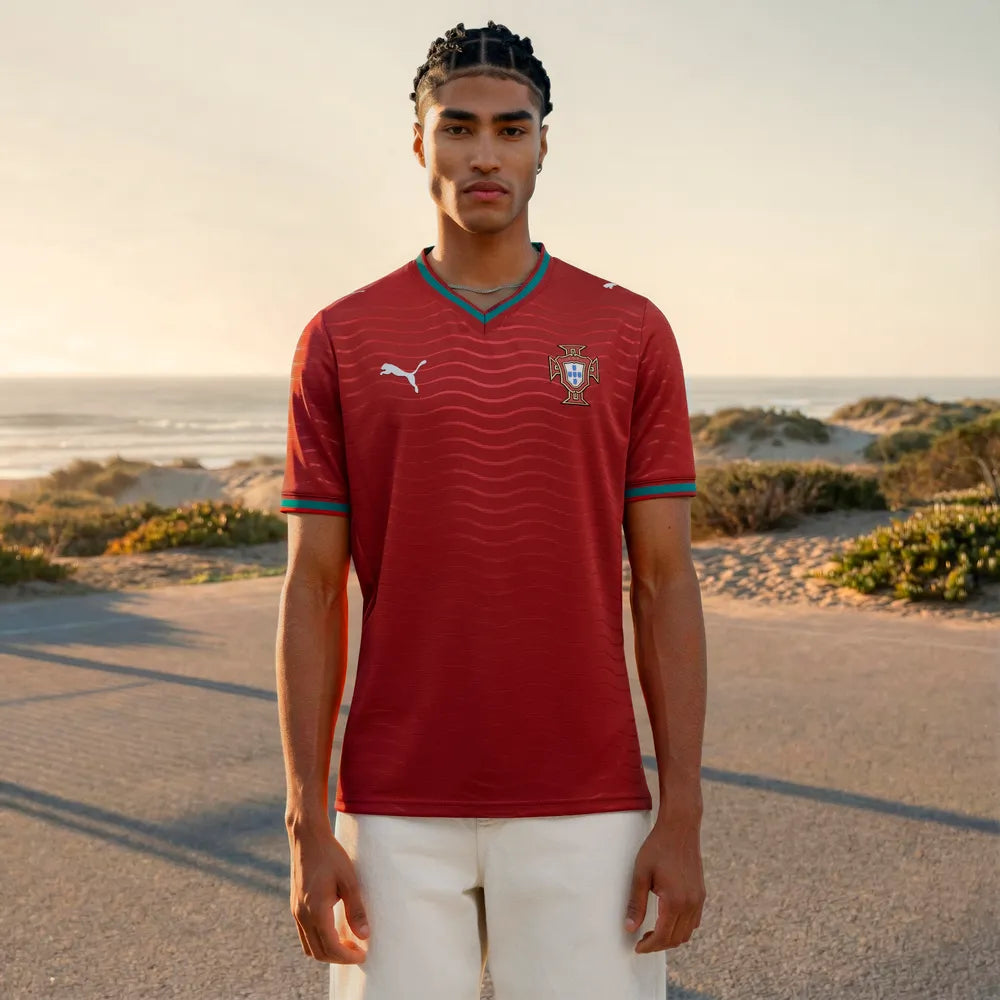 Portugal Herrenfußballshirt Home 2026, Heimtrikot für die WM 2026 mit dryCELL und Teamdesign - machsport