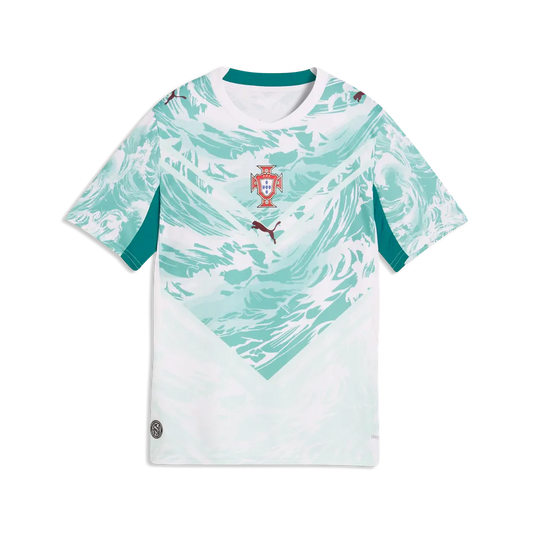 Portugal Kinderfußballshirt FPF Away Jersey Replica – weiß/mint / 128