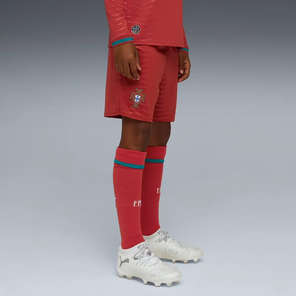 Portugal Kinderfußballshort Replica 2026, Matchshorts mit dryCELL für Spiel, Training und Fan Einsatz - machsport