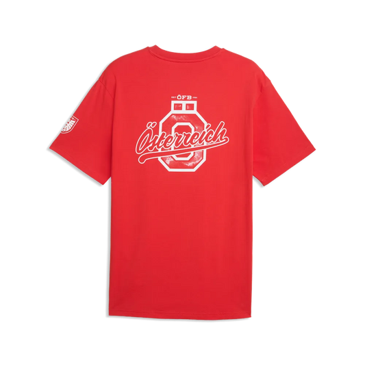 ÖFB Herrenfußballshirt ftbl Culture Relaxed Tee – rot / S