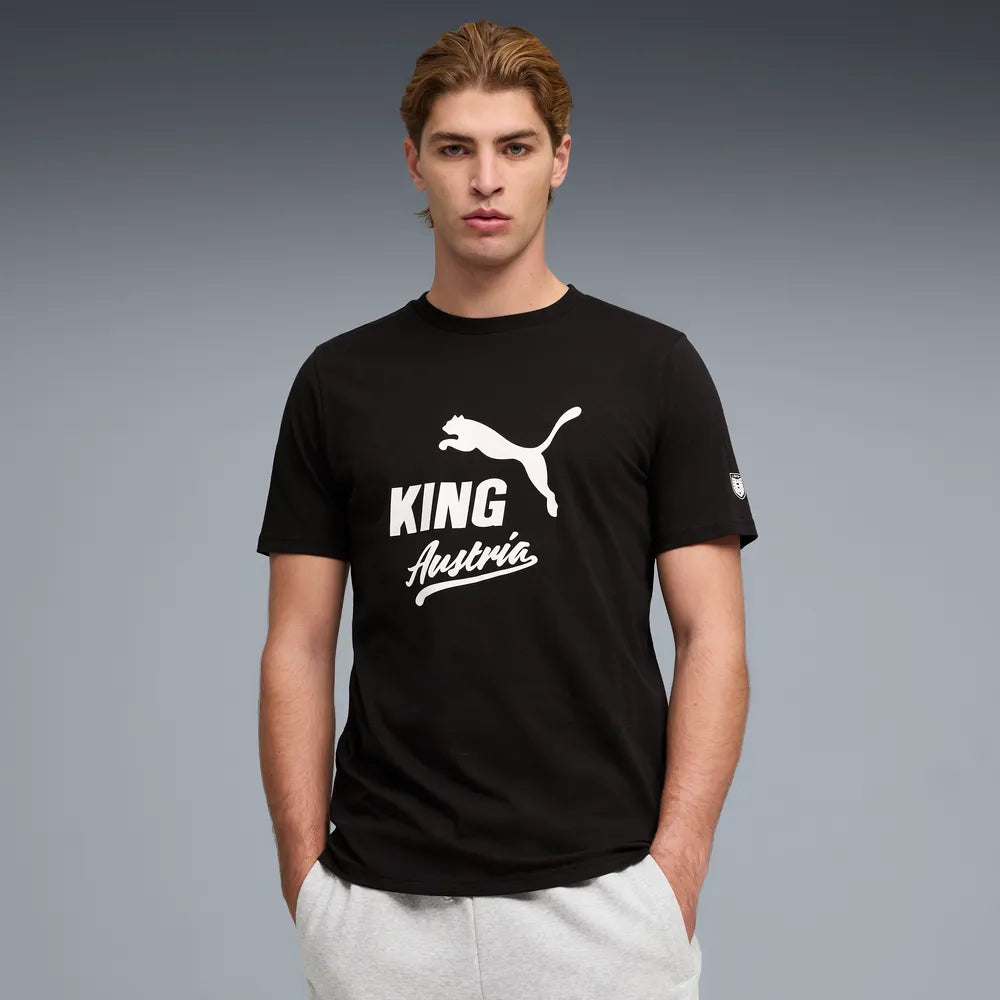 Österreich ÖFB Herrenfußballshirt King Logo Tee, Black/White – Bild 