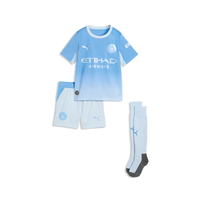 Manchester City Home Minikit, Mini Fußballset mit dryCELL für junge Fans