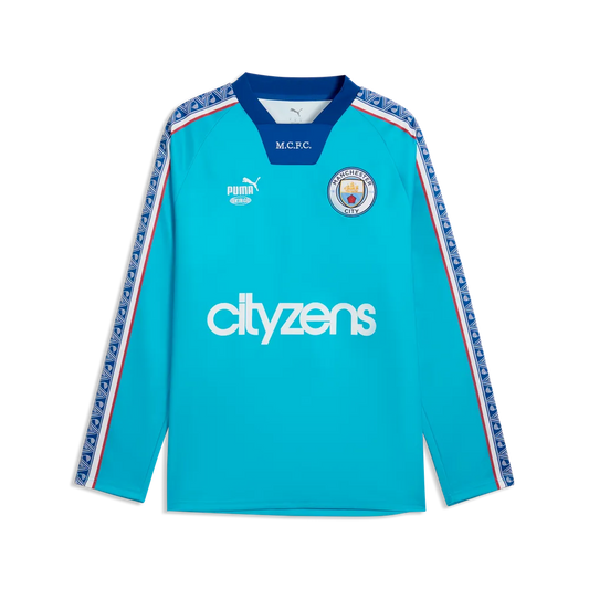 Manchester City Herrenfußballshirt King Jersey LS – türkis / S