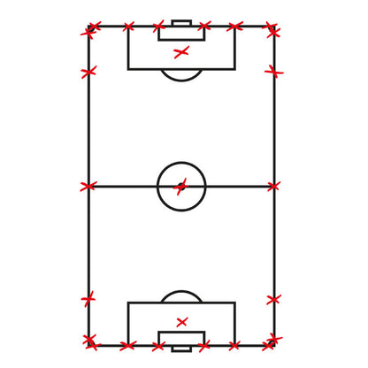 Plifix Markierungshilfe rot, einschraubbare Spielfeldmarkierung für Rasen- und Tennenplätze - machsport