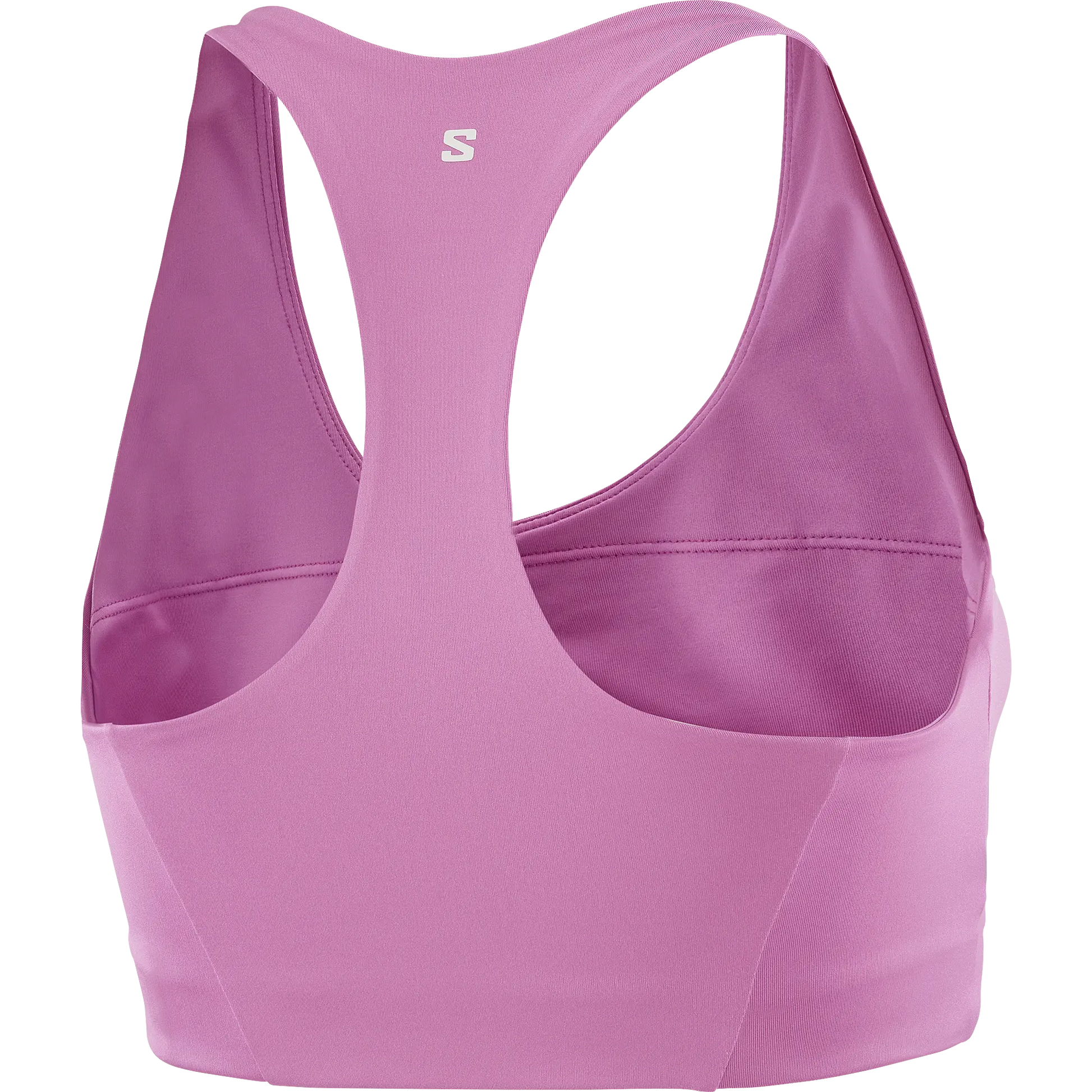 Salomon Sport-BH Shakeout Core Bra, Medium Support Running Sport-BH mit 4-Wege-Stretch für Training, iris orchid - machsport – Bild 