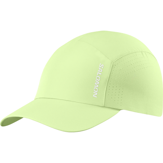 Salomon Cap Shakeout, leichte Laufkappe für Running und Alltag mit Atmungsaktivität und schnelltrocknendem Komfort, butterfly – hellgrün / S/M