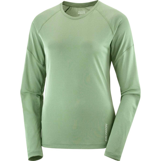 Salomon Damenlangarmshirt Cross Run LS T – hellgrün / 40