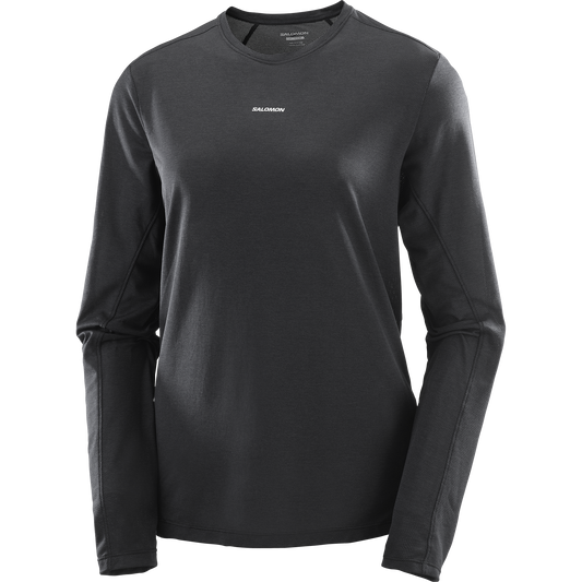 Salomon Damenlangarmshirt Shakeout Core LS Tee – schwarz / 36