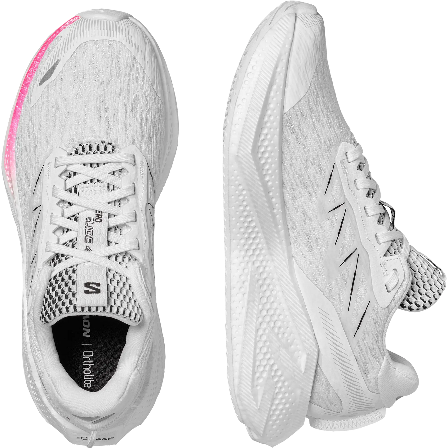Salomon Damenlaufschuhe Aero Glide 4, Straßenlaufschuhe für tägliches Trainin, white/white - machsport