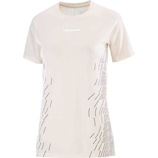 Salomon Damenlaufshirt T-Shirt Sense Aero SS Tee GFX – weiß / 34