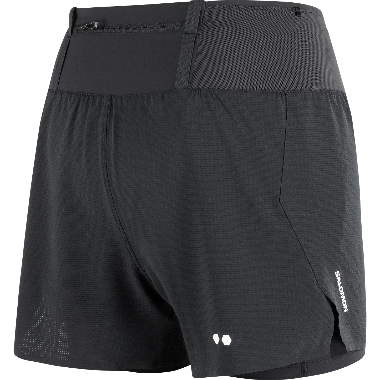 Salomon Damenlaufshort Sense Aero 2in1 Trail 5", 2in1 Trailrunning Shorts für lange Läufe mit 360°-Stauraum und Grid Flow Material, deep black - machsport
