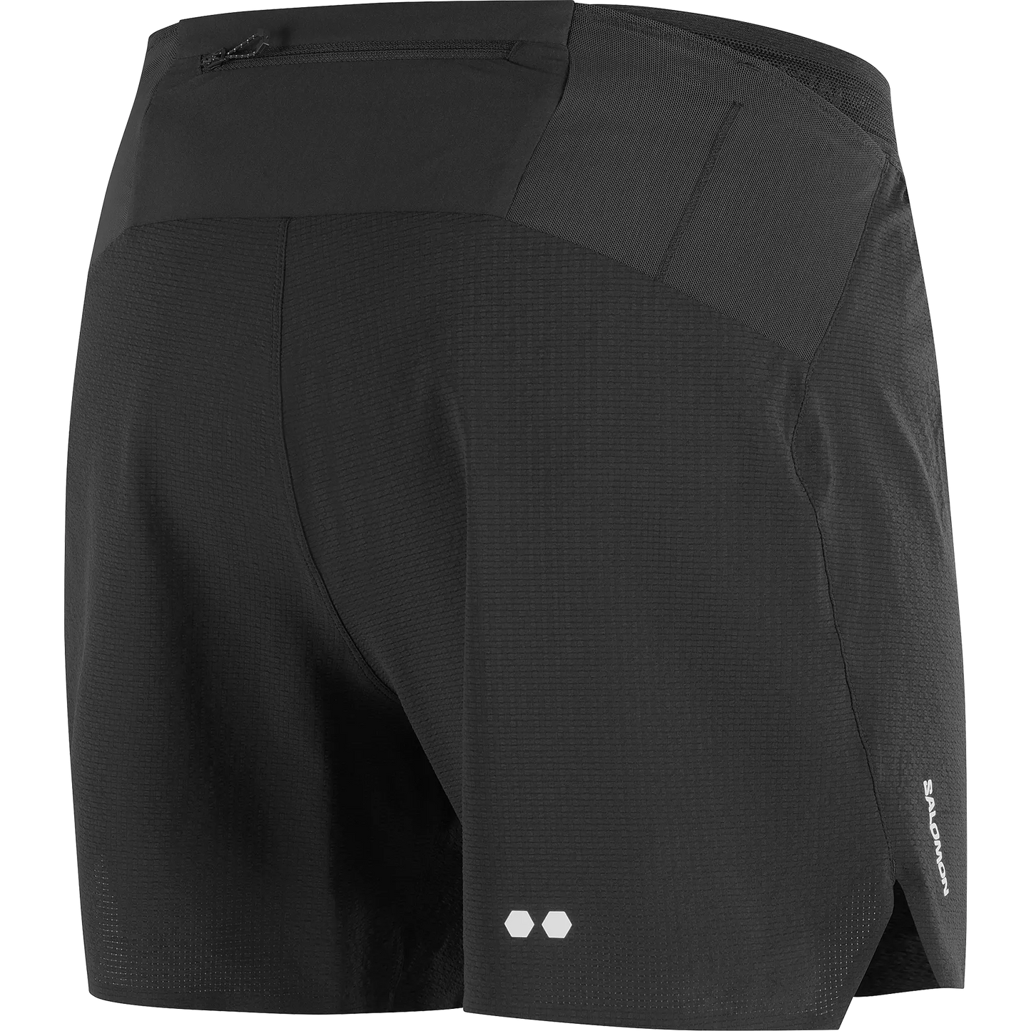 Salomon Sense Aero Stow 5, Laufshorts mit Grid Flow Material und Stauraum für Running und tägliches Training, deep black - machsport