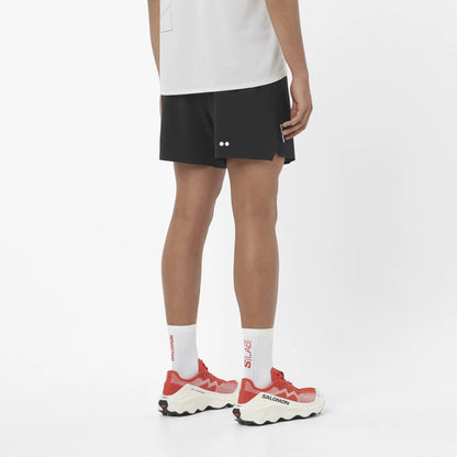 Salomon Sense Aero Stow 5, Laufshorts mit Grid Flow Material und Stauraum für Running und tägliches Training, deep black - machsport