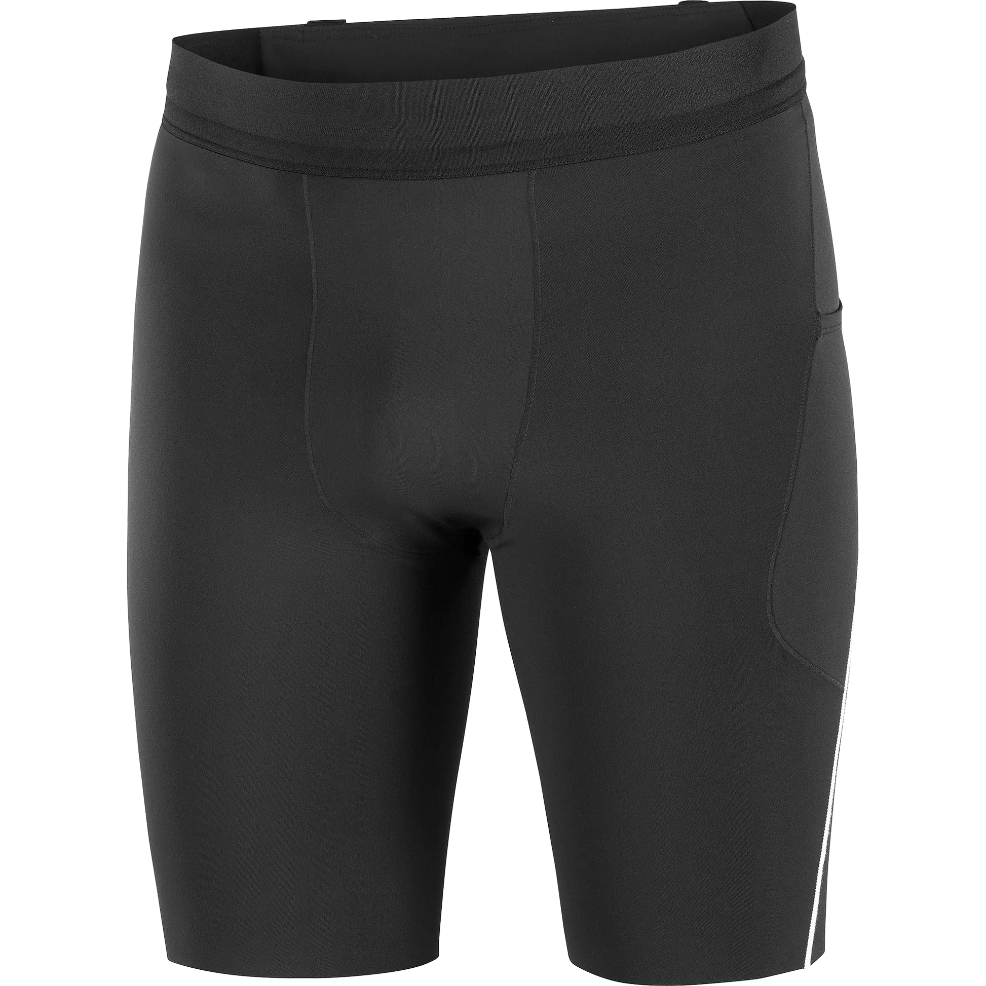 Salomon Sense Stow Short Tights 9, Laufshorts Tight mit Stauraumsystem und Reißverschlusstasche für Trailrunning, deep black - machsport – Bild 