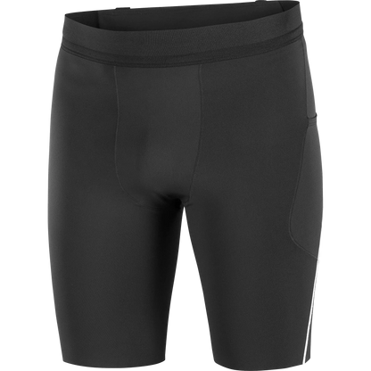 Salomon Sense Stow Short Tights 9, Laufshorts Tight mit Stauraumsystem und Reißverschlusstasche für Trailrunning, deep black - machsport