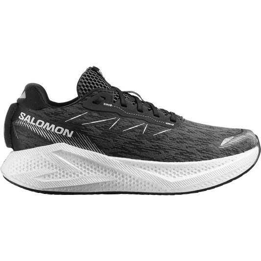 Salomon Herrenlaufschuhe Schuhe Aero Glide 4, Gravel-Laufschuhe für Straße und Gelände mit maximaler Dämpfung, black/white – schwarz / 42